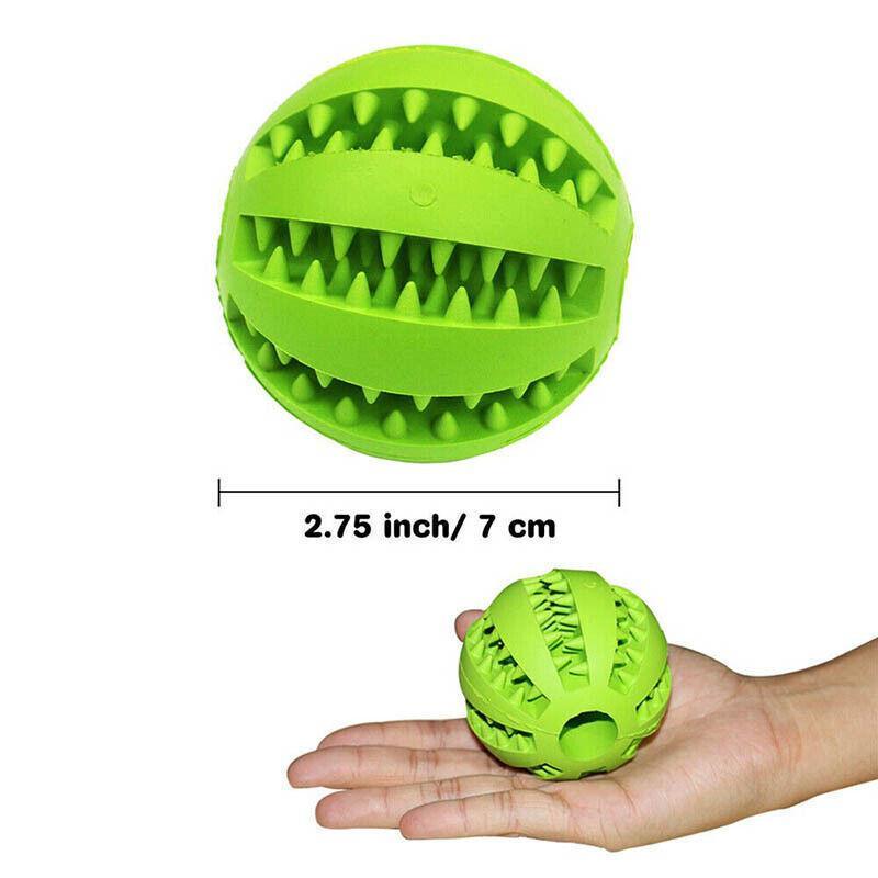 Dog Chew Toy Rubber Ball Treat Dispenser Dental Cleaning Training Play Ball