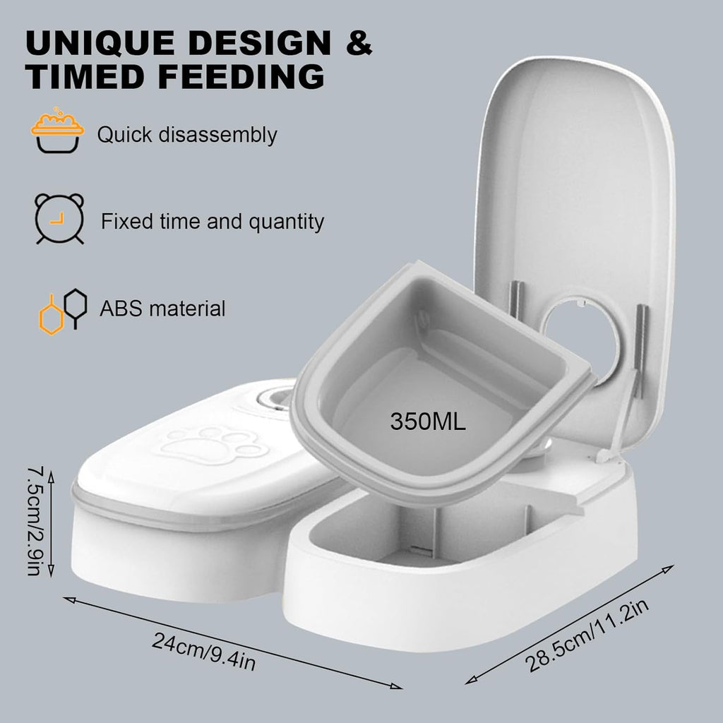 2 Meal Automatic Pet Feeder with Timer for Cats and Dogs-1