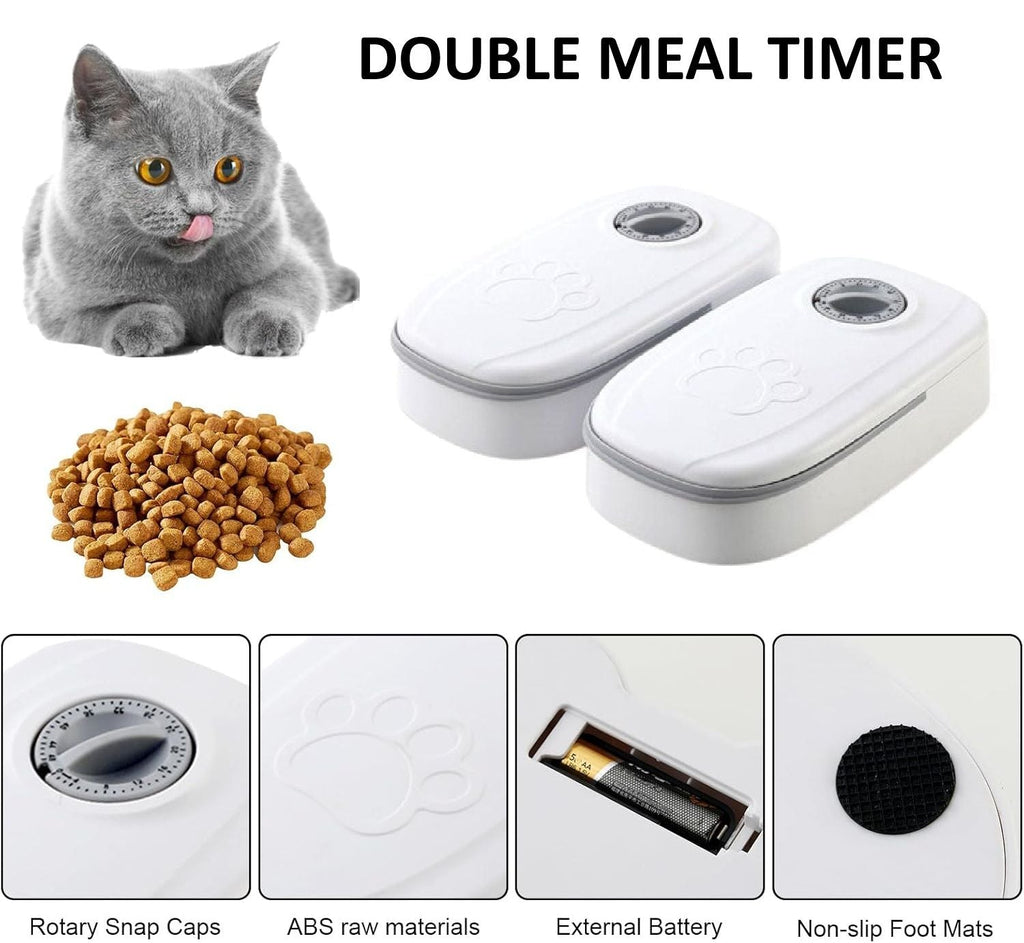 2 Meal Automatic Pet Feeder with Timer for Cats and Dogs-2