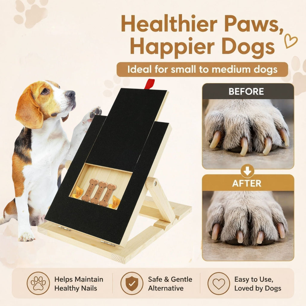 Dog Nail Scratch Board with Snack Box, Height Adjustable Puppy Nail