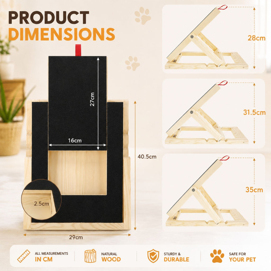 Dog Nail Scratch Board with Snack Box, Height Adjustable Puppy Nail
