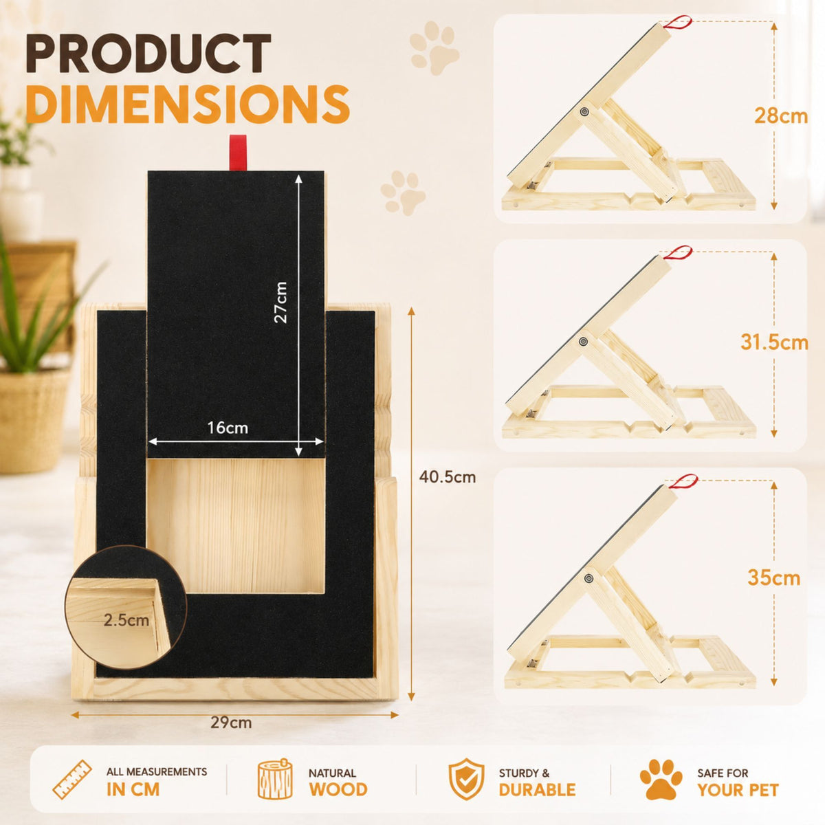 Dog Nail Scratch Board with Snack Box, Height Adjustable Puppy Nail