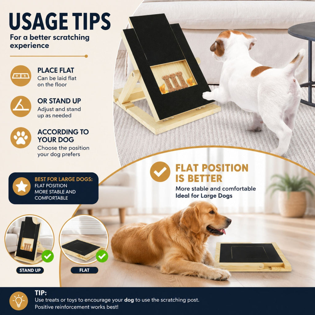 Dog Nail Scratch Board with Snack Box, Height Adjustable Puppy Nail