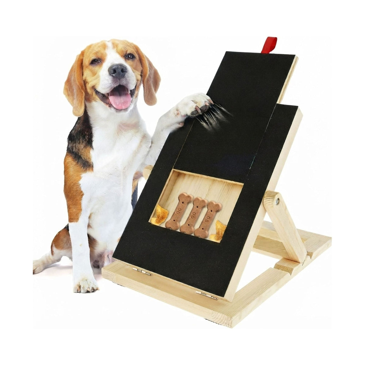 Dog Nail Scratch Board with Snack Box, Height Adjustable Puppy Nail