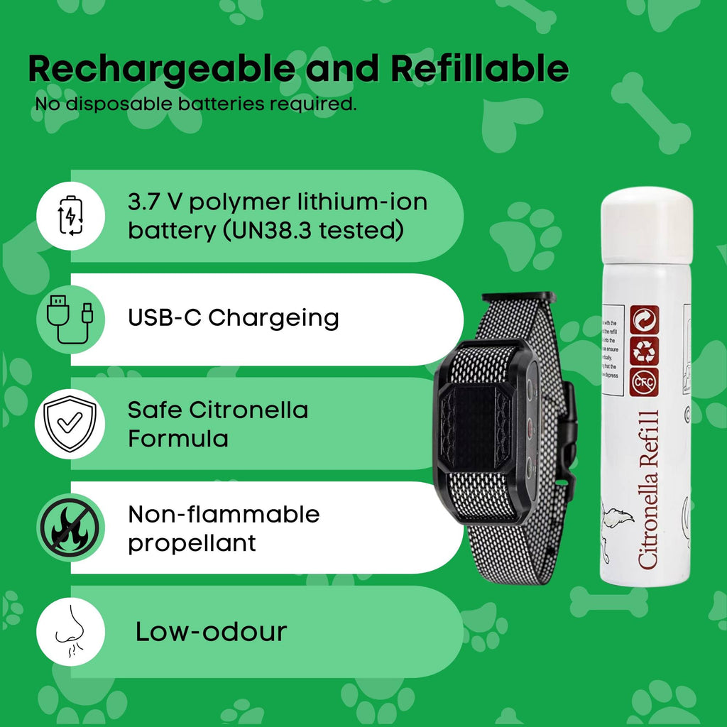 Rooster Farms Citronella Bark Collar Dog Training Sound Spray Rechargeable-2