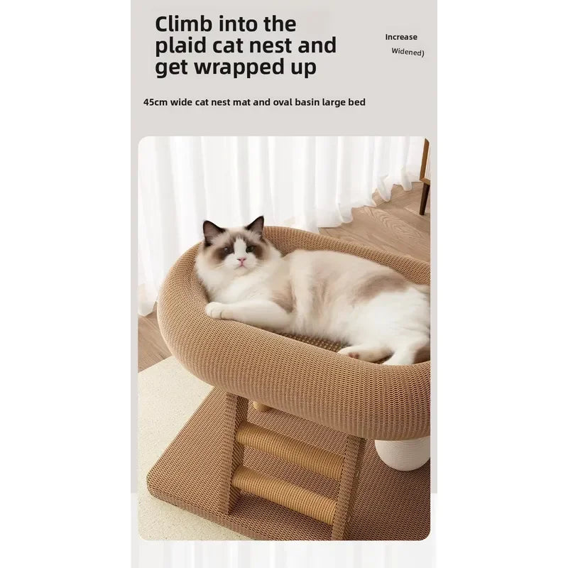 for Cat Tree Stair Climbing Rack Combination Toy Scratch Ball Nest Play Sleep Integrated Scratch-resistant Trees and