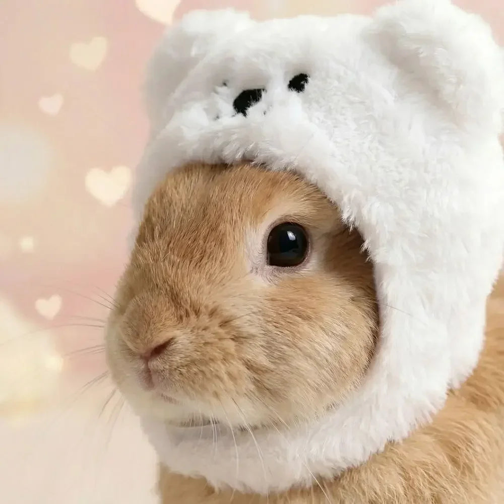 Lovely Accessories Cute Pet Head Hat Plush Elastic Noise Protection Dog Dress Up Cap Soft Warm Pet Costume Party Cosplay