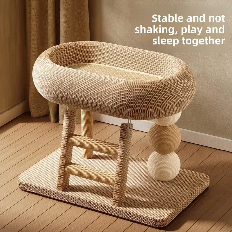 for Cat Tree Stair Climbing Rack Combination Toy Scratch Ball Nest Play Sleep Integrated Scratch-resistant Trees and