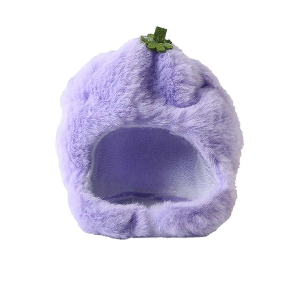 Lovely Accessories Cute Pet Head Hat Plush Elastic Noise Protection Dog Dress Up Cap Soft Warm Pet Costume Party Cosplay