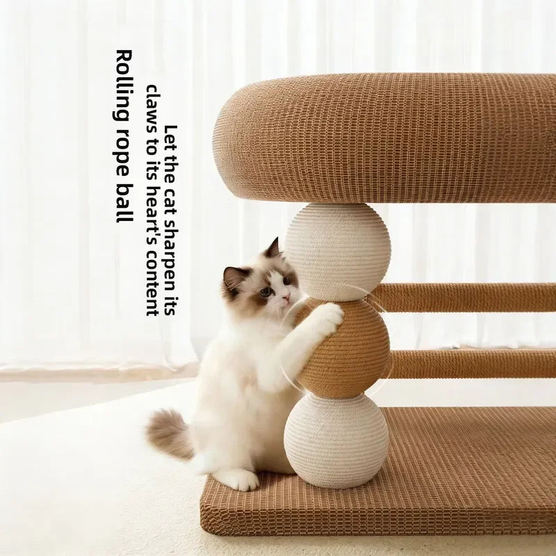 for Cat Tree Stair Climbing Rack Combination Toy Scratch Ball Nest Play Sleep Integrated Scratch-resistant Trees and