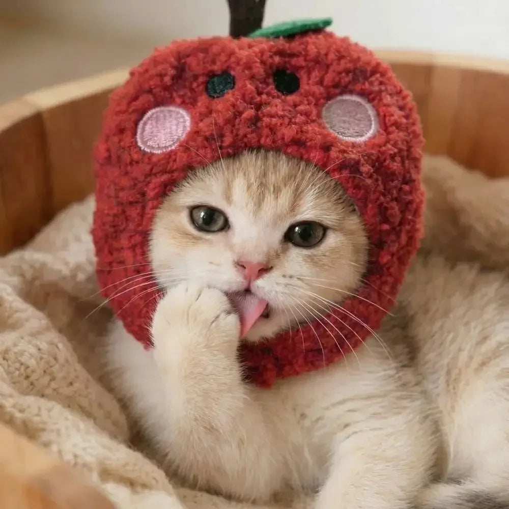 Lovely Accessories Cute Pet Head Hat Plush Elastic Noise Protection Dog Dress Up Cap Soft Warm Pet Costume Party Cosplay