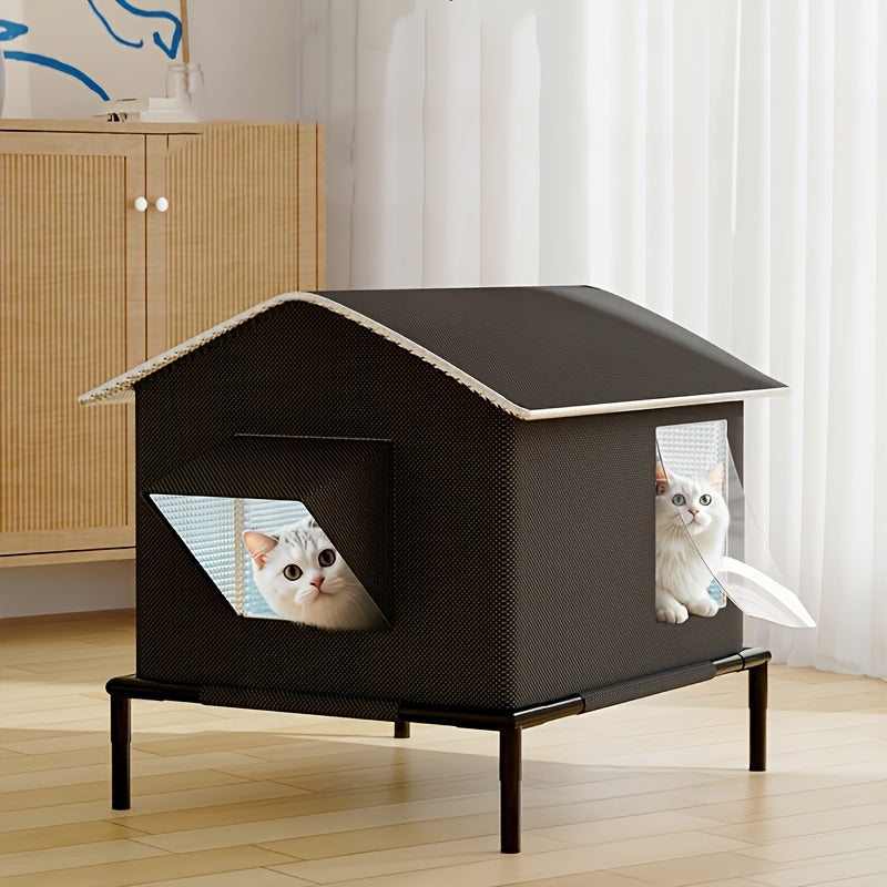 Four Seasons Outdoor Cat Shelter with Ice Box