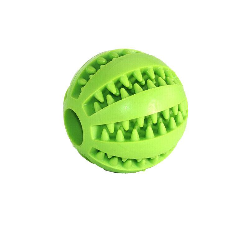 Dog Chew Toy Rubber Ball Treat Dispenser Dental Cleaning Training Play Ball