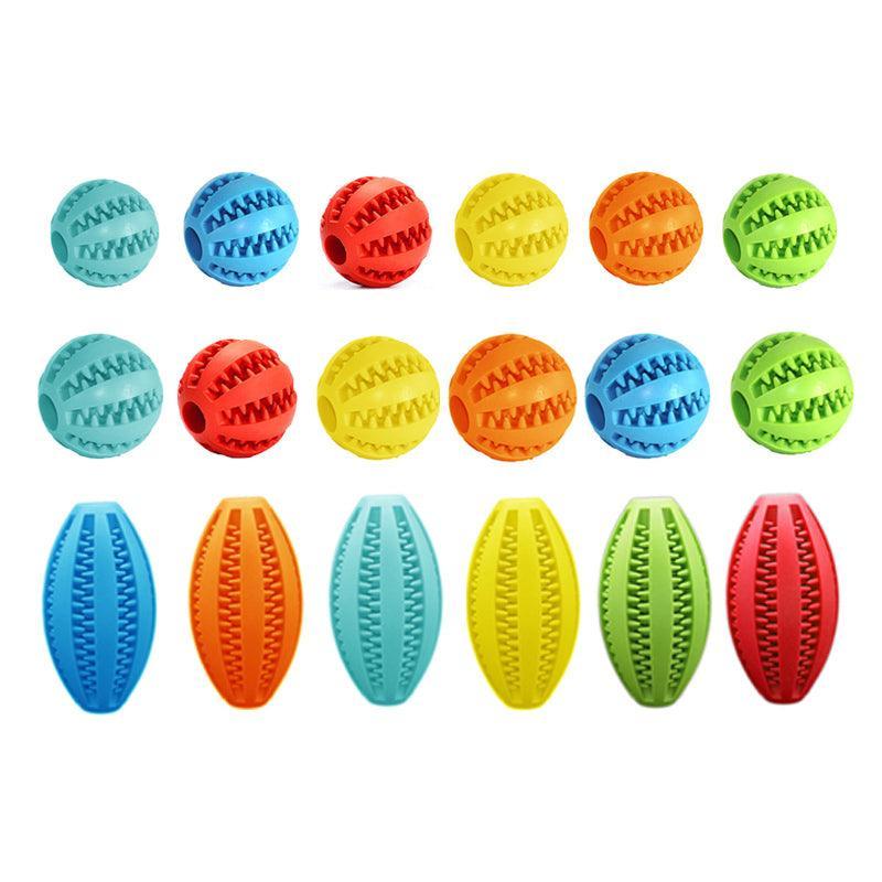 Dog Chew Toy Rubber Ball Treat Dispenser Dental Cleaning Training Play Ball
